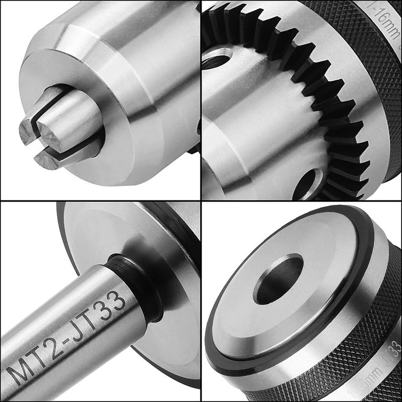 HNBun 1/32" - 5/8" MT2 Drill Chuck for Lathe, Heavy Duty Drill Press Chuck Adapter Converter with Quick Change MT2 Shank with Chuck Key - Image 3